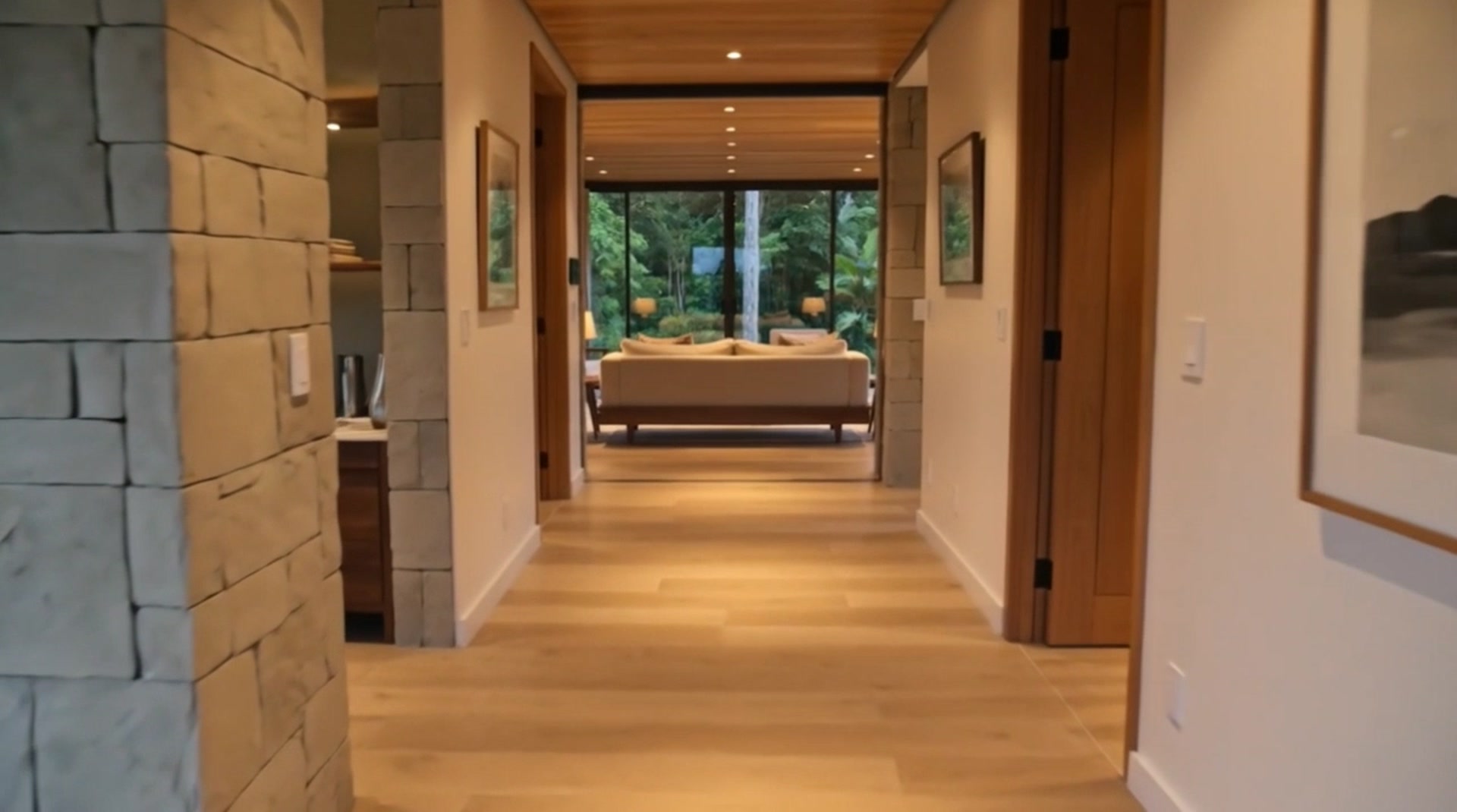The hall between the rooms